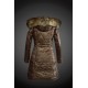 Moncler Vinterfrakke Dame with raccoon fur collar army Grøn