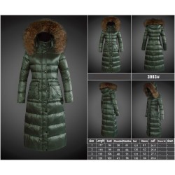 Moncler Vinterfrakke Dame with raccoon fur collar Grøn