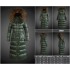 Moncler Vinterfrakke Dame with raccoon fur collar Grøn