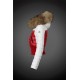 Moncler Dunjakker Dame with raccoon fur collar Hvid Rød