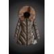 Moncler Vinterfrakke Dame with raccoon fur collar amy Grøn