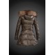 Moncler Vinterfrakke Dame with raccoon fur collar amy Grøn