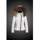 Moncler Dunjakker Dame with raccoon fur collar Hvid