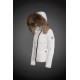 Moncler Dunjakker Dame with raccoon fur collar Hvid