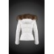 Moncler Dunjakker Dame with raccoon fur collar Hvid