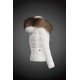 Moncler Dunjakker Dame with raccoon fur collar Hvid