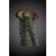 Moncler Vinterfrakke Dame with raccoon fur collar army Grøn