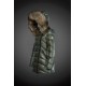 Moncler Vinterfrakke Dame with raccoon fur collar army Grøn