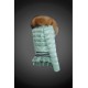 Moncler Dunjakker Dame with raccoon fur collar Grøn