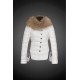 Moncler Dunjakker Dame with raccoon fur collar Hvid