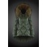 Moncler Vinterjakke Dame with raccoon fur collar army Grøn