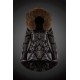 Moncler Vinterjakke Dame with raccoon fur collar Sort