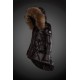 Moncler Vinterjakke Dame with raccoon fur collar Sort