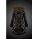 Moncler Vinterjakke Dame with raccoon fur collar Sort