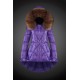 Moncler Vinterjakke Dame with raccoon fur collar Lilla