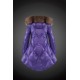 Moncler Vinterjakke Dame with raccoon fur collar Lilla