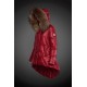 Moncler Vinterjakke Dame with raccoon fur collar Rød