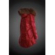 Moncler Vinterjakke Dame with raccoon fur collar Rød