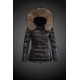 Moncler Dunjakker Dame with raccoon fur collar Sort