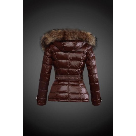 Moncler Dunjakker Dame with raccoon fur collar Brun