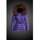 Moncler Dunjakker Dame with raccoon fur collar Lilla