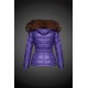 Moncler Dunjakker Dame with raccoon fur collar Lilla