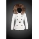 Moncler Dunjakker Dame with raccoon fur collar Hvid