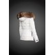 Moncler Dunjakker Dame with raccoon fur collar Hvid