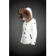 Moncler Dunjakker Dame with raccoon fur collar Hvid