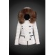 Moncler Dunjakker Dame with raccoon fur collar Hvid