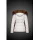 Moncler Dunjakker Dame with raccoon fur collar Hvid