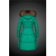 Moncler Vinterfrakke Dame with raccoon fur collar Grøn