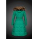 Moncler Vinterfrakke Dame with raccoon fur collar Grøn